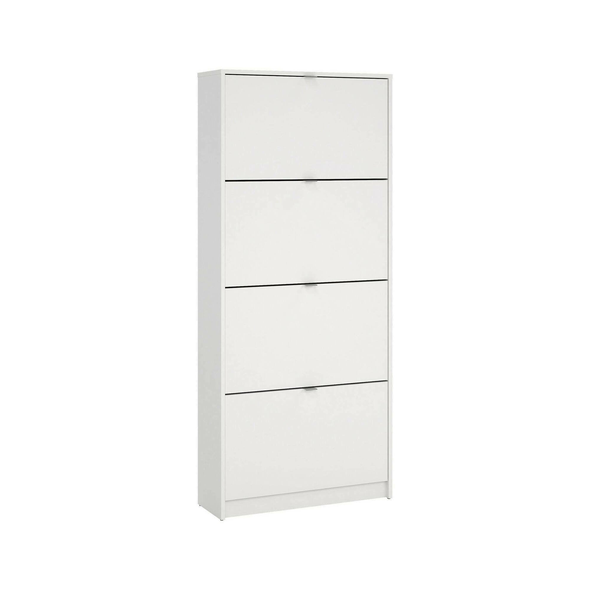 Scarpiera Epidoto, Mobile portascarpe, Armadio da ingresso multiuso, Mobiletto per calzature, 70x24 h162 cm, Bianco