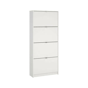 Scarpiera Epidoto, Mobile portascarpe, Armadio da ingresso multiuso, Mobiletto per calzature, 70x24 h162 cm, Bianco