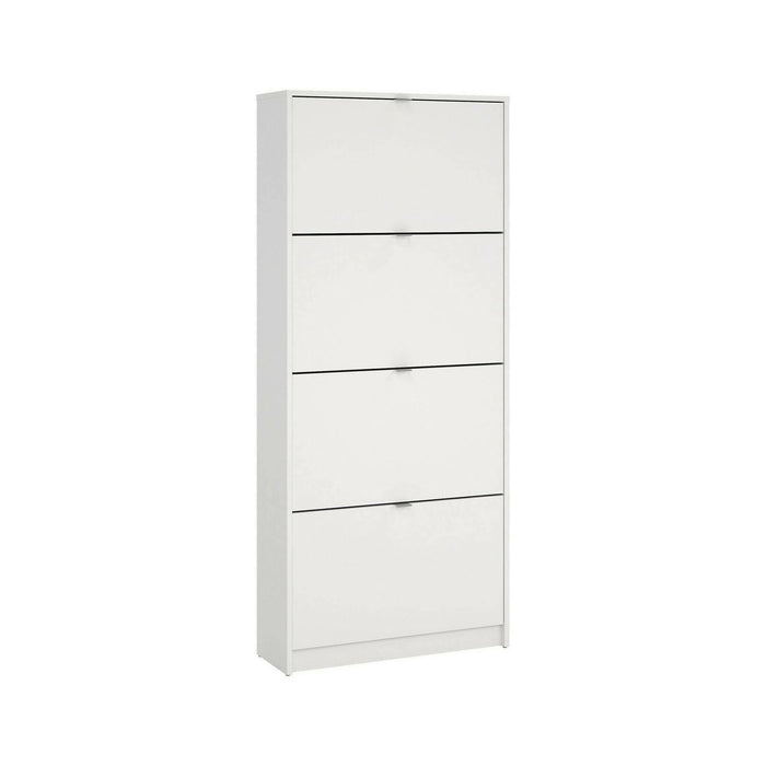 Scarpiera Epidoto, Mobile portascarpe, Armadio da ingresso multiuso, Mobiletto per calzature, 70x24 h162 cm, Bianco