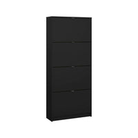 Scarpiera Epidoto, Mobile portascarpe, Armadio da ingresso multiuso, Mobiletto per calzature, 70x24 h162 cm, Nero