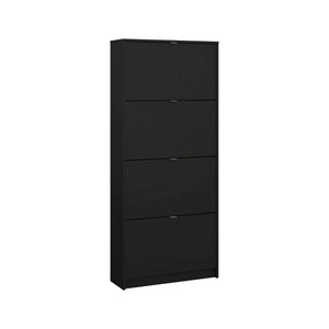 Scarpiera Epidoto, Mobile portascarpe, Armadio da ingresso multiuso, Mobiletto per calzature, 70x24 h162 cm, Nero