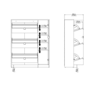 Scarpiera con quattro aperture e doppia Abastract, colore Quercia, cm 98.8 x 123.6 x 24.05