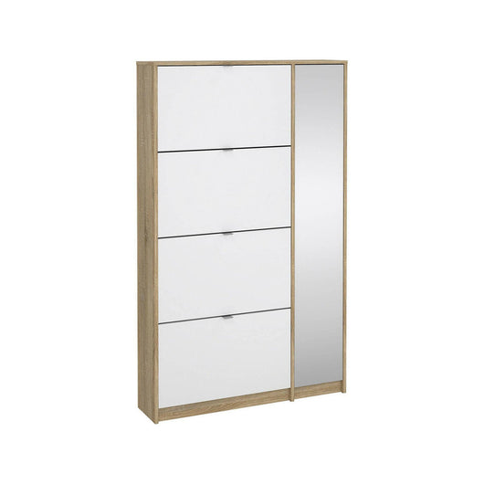 Scarpiera a quattro ante con Acino, colore quercia, Misure 99 x 162 x 24 cm