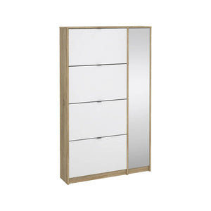 Scarpiera a quattro ante con Acino, colore quercia, Misure 99 x 162 x 24 cm