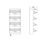 Scarpiera Aepytus, Mobile portascarpe, Armadio da ingresso multiuso, Mobiletto per calzature, 70x24 h162 cm, Bianco