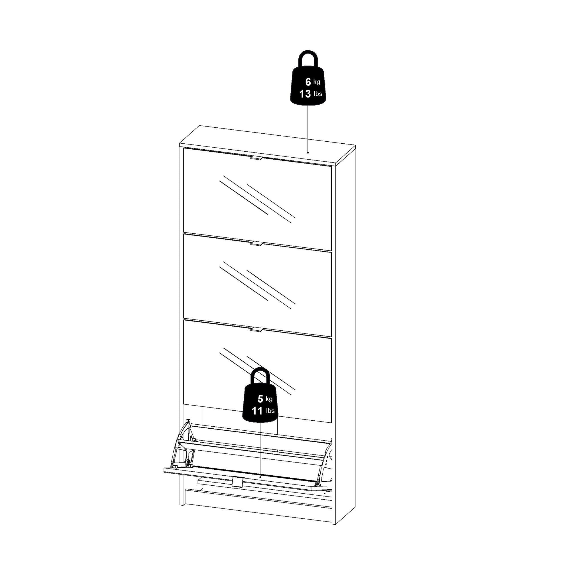 Scarpiera Aepytus, Mobile portascarpe, Armadio da ingresso multiuso, Mobiletto per calzature, 70x24 h162 cm, Quercia