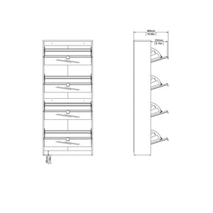 Scarpiera Aepytus, Mobile portascarpe, Armadio da ingresso multiuso, Mobiletto per calzature, 70x24 h162 cm, Quercia