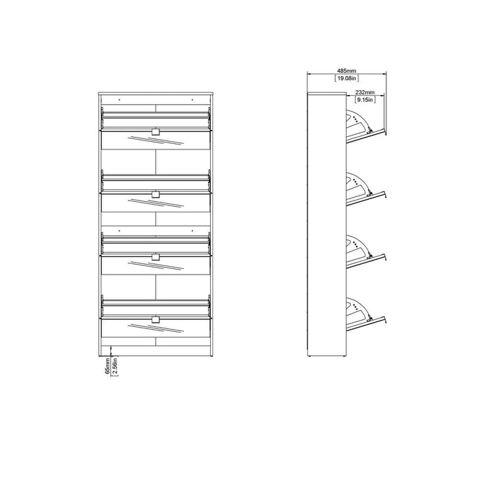 Scarpiera Aepytus, Mobile portascarpe, Armadio da ingresso multiuso, Mobiletto per calzature, 70x24 h162 cm, Quercia
