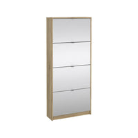 Scarpiera Aepytus, Mobile portascarpe, Armadio da ingresso multiuso, Mobiletto per calzature, 70x24 h162 cm, Quercia