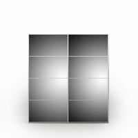 Guardaroba 2 ante Albi, Mobile camera da letto, Cabina armadio portabiti, Armadio appendiabiti, 182x64 h202 cm, Bianco