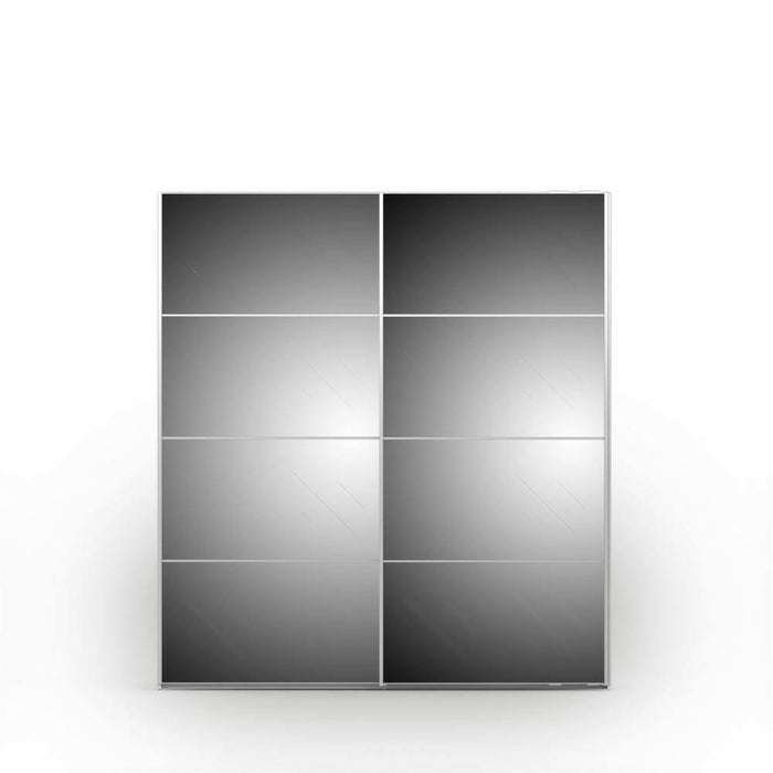 Guardaroba 2 ante Albi, Mobile camera da letto, Cabina armadio portabiti, Armadio appendiabiti, 182x64 h202 cm, Bianco