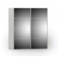 Guardaroba 2 ante Albi, Mobile camera da letto, Cabina armadio portabiti, Armadio appendiabiti, 182x64 h202 cm, Bianco