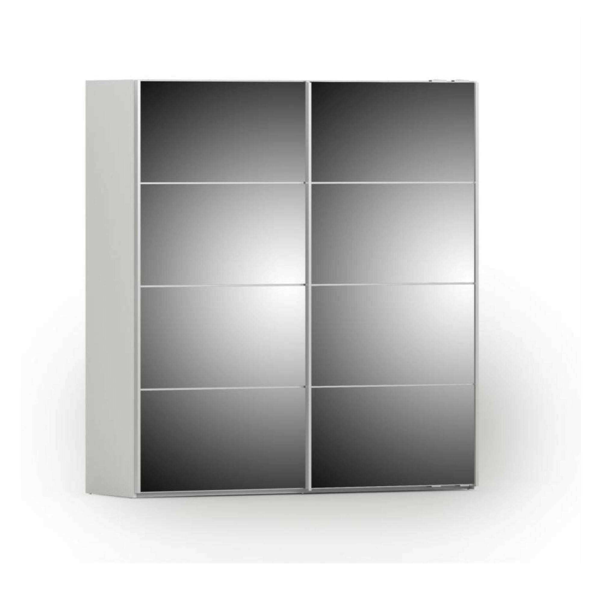 Guardaroba 2 ante Albi, Mobile camera da letto, Cabina armadio portabiti, Armadio appendiabiti, 182x64 h202 cm, Bianco