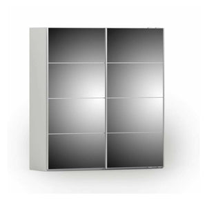 Guardaroba 2 ante Albi, Mobile camera da letto, Cabina armadio portabiti, Armadio appendiabiti, 182x64 h202 cm, Bianco