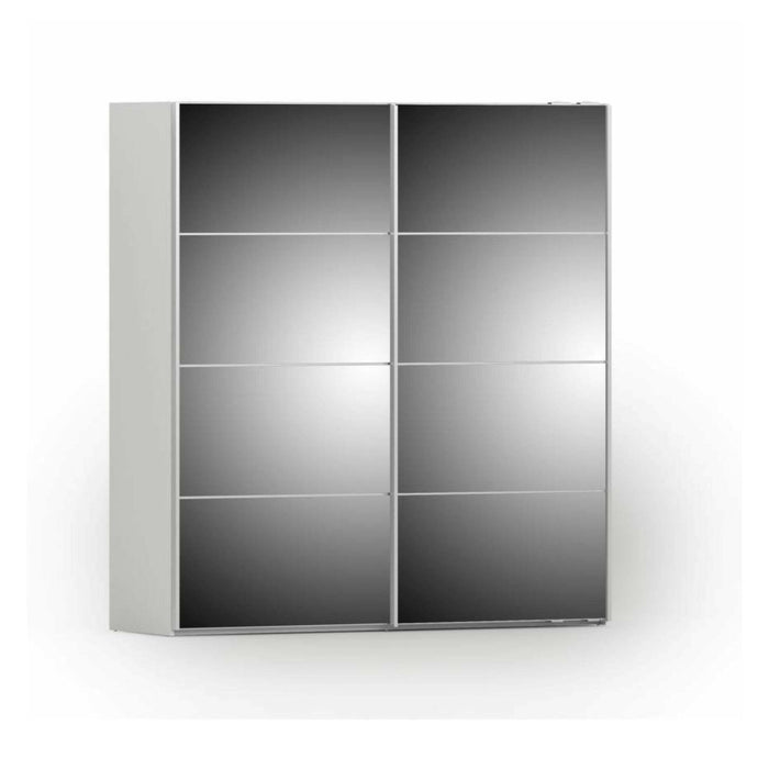 Guardaroba 2 ante Albi, Mobile camera da letto, Cabina armadio portabiti, Armadio appendiabiti, 182x64 h202 cm, Bianco