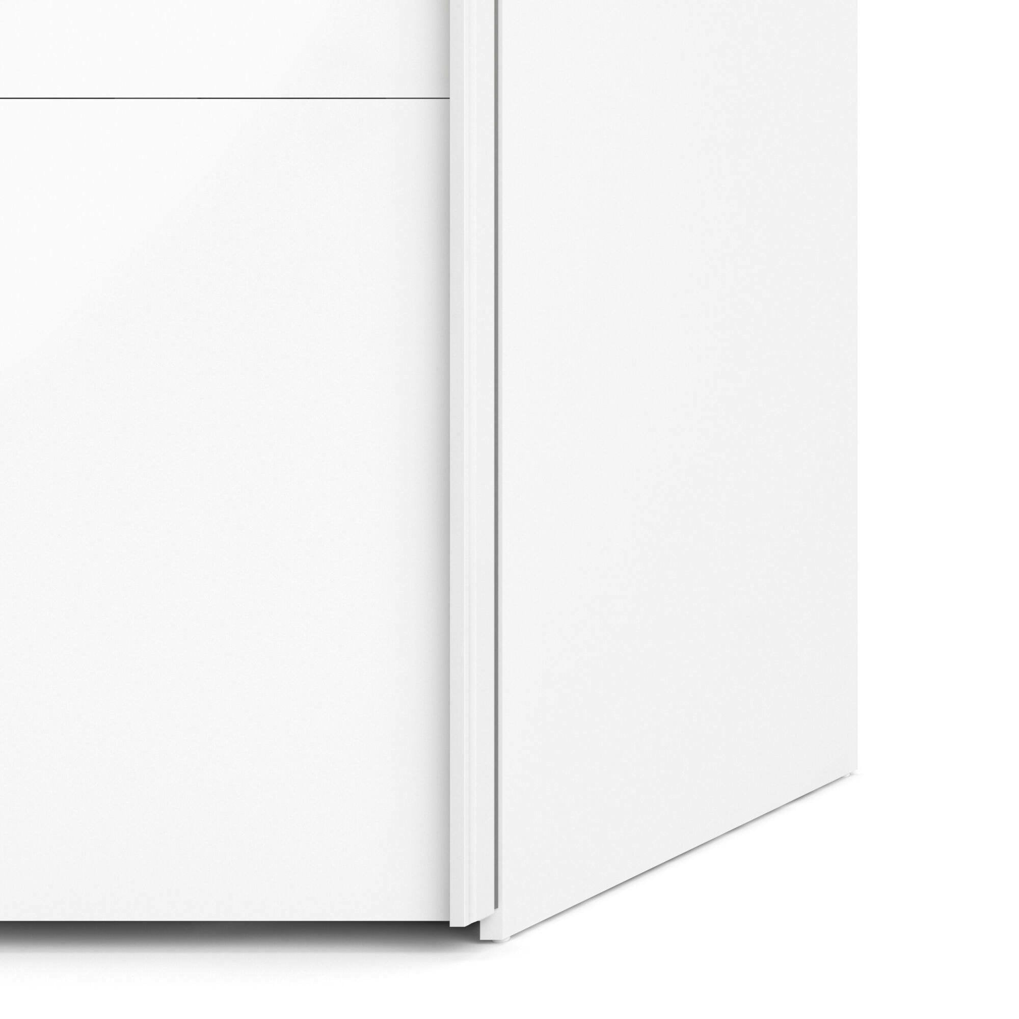 Guardaroba 2 ante Adria, Mobile camera da letto, Cabina armadio portabiti, Armadio appendiabiti, 122x62 h220 cm, Bianco lucido