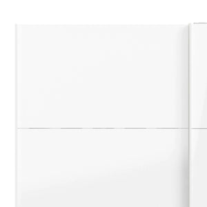 Guardaroba 2 ante London, Mobile camera da letto, Cabina armadio portabiti, Armadio appendiabiti, 182x62 h220 cm, Bianco lucido