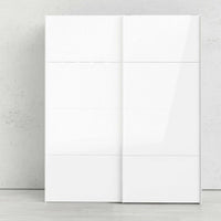 Guardaroba 2 ante London, Mobile camera da letto, Cabina armadio portabiti, Armadio appendiabiti, 182x62 h220 cm, Bianco lucido