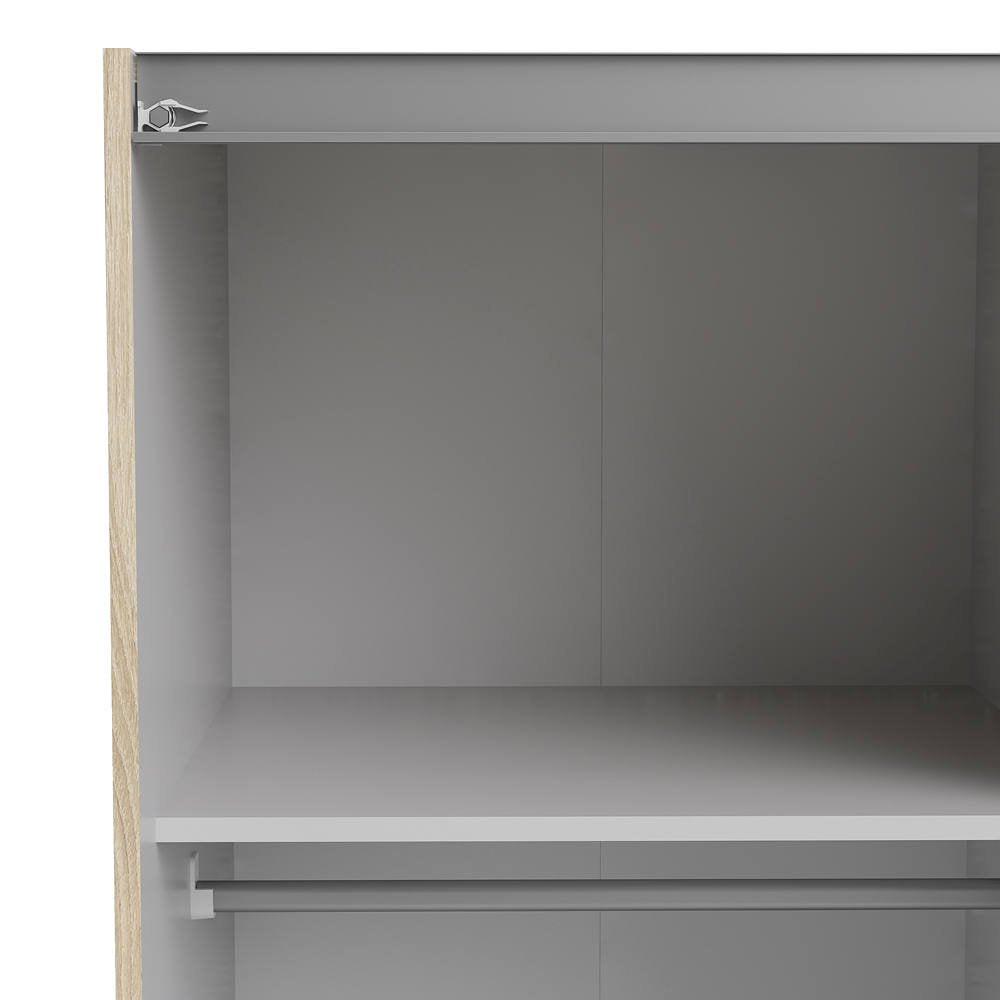 Armadio Camera da Letto Alienor, Guardaroba Grande 4 Ripiani, 59x200h cm Marrone Quercia