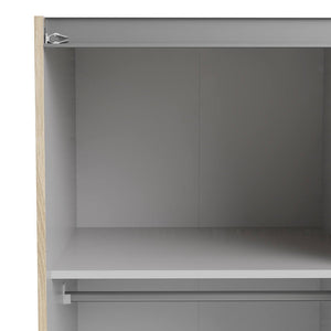 Armadio Camera da Letto Alienor, Guardaroba Grande 4 Ripiani, 59x200h cm Marrone Quercia