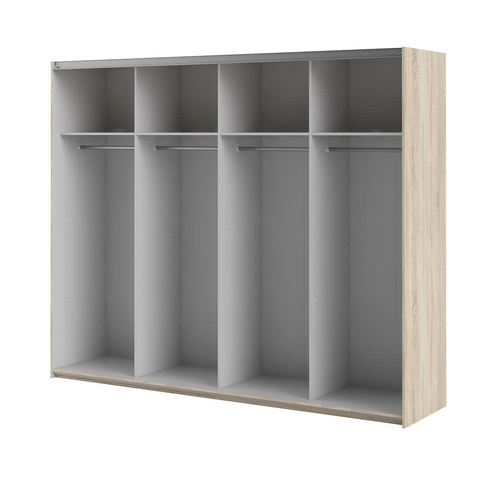 Armadio Camera da Letto Alienor, Guardaroba Grande 4 Ripiani, 59x200h cm Marrone Quercia