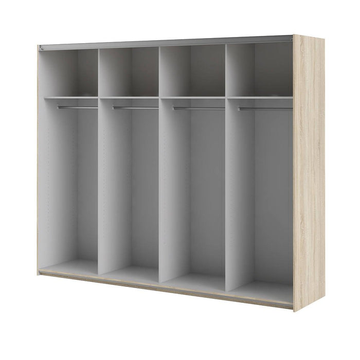 Armadio Camera da Letto Alienor, Guardaroba Grande 4 Ripiani, 59x200h cm Marrone Quercia