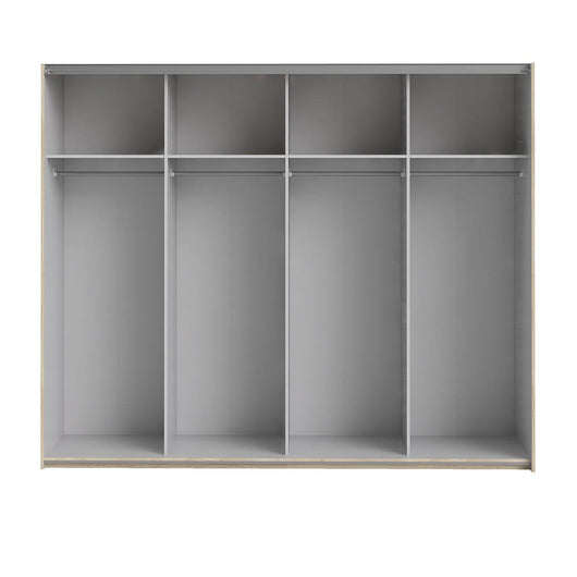 Armadio Camera da Letto Alienor, Guardaroba Grande 4 Ripiani, 59x200h cm Marrone Quercia