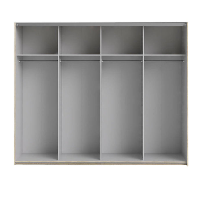 Armadio Camera da Letto Alienor, Guardaroba Grande 4 Ripiani, 59x200h cm Marrone Quercia