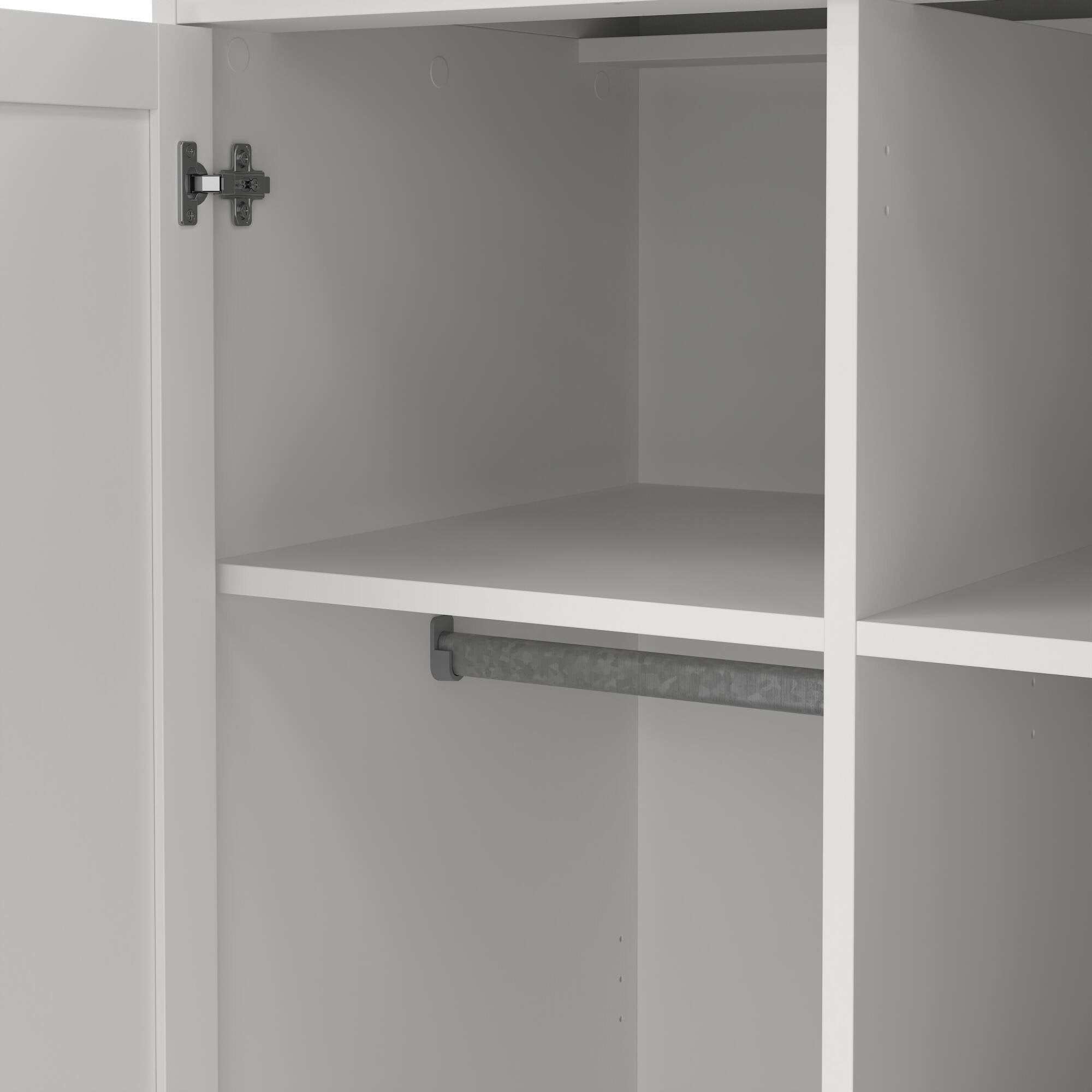 Guardaroba 2 ante Albiolo, Mobile camera da letto, Cabina armadio portabiti, Armadio appendiabiti, 96x61 h201 cm, Bianco