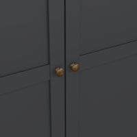 Guardaroba 3 ante Dolor, Mobile camera da letto, Cabina armadio portabiti, Armadio appendiabiti, 139x61 h201 cm, Grigio