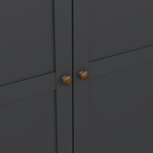 Guardaroba 3 ante Dolor, Mobile camera da letto, Cabina armadio portabiti, Armadio appendiabiti, 139x61 h201 cm, Grigio