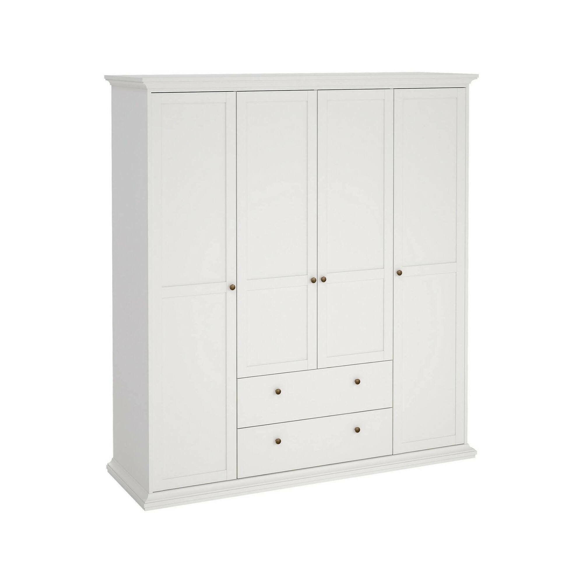 Guardaroba grande Amarena, Mobile camera da letto, Cabina armadio portabiti, Armadio appendiabiti, 181x61 h201 cm, Bianco