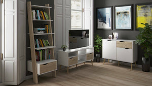 Apiro, set Mobili da Soggiorno 10 Ripiani, Bianco