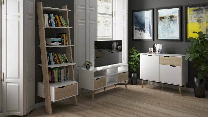 Apiro, set Mobili da Soggiorno 10 Ripiani, Bianco