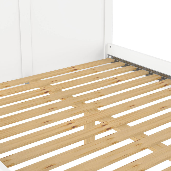 Letto singolo Arcevia, Sommier per camera da letto, Giroletto per stanza, Struttura porta materasso, 201x158 h110 cm, Bianco