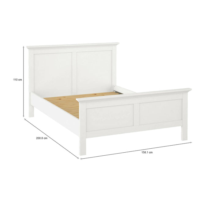 Letto singolo Arcevia, Sommier per camera da letto, Giroletto per stanza, Struttura porta materasso, 201x158 h110 cm, Bianco