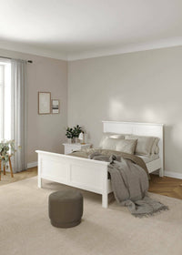 Letto singolo Arcevia, Sommier per camera da letto, Giroletto per stanza, Struttura porta materasso, 201x158 h110 cm, Bianco