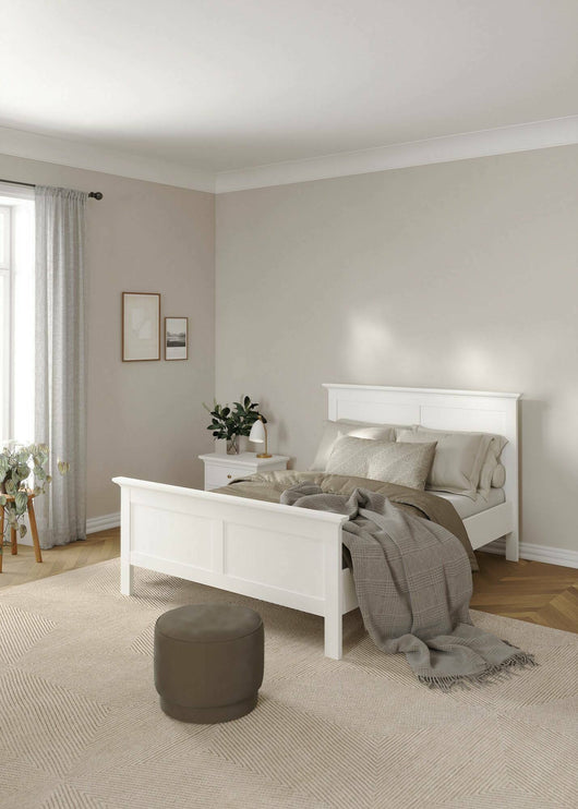 Letto singolo Arcevia, Sommier per camera da letto, Giroletto per stanza, Struttura porta materasso, 201x158 h110 cm, Bianco