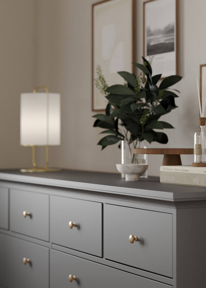 Cassettiera Asiagela, Settimino multiuso, Comò camera da letto, Mobile con cassetti, 183x49 h87 cm, Grigio