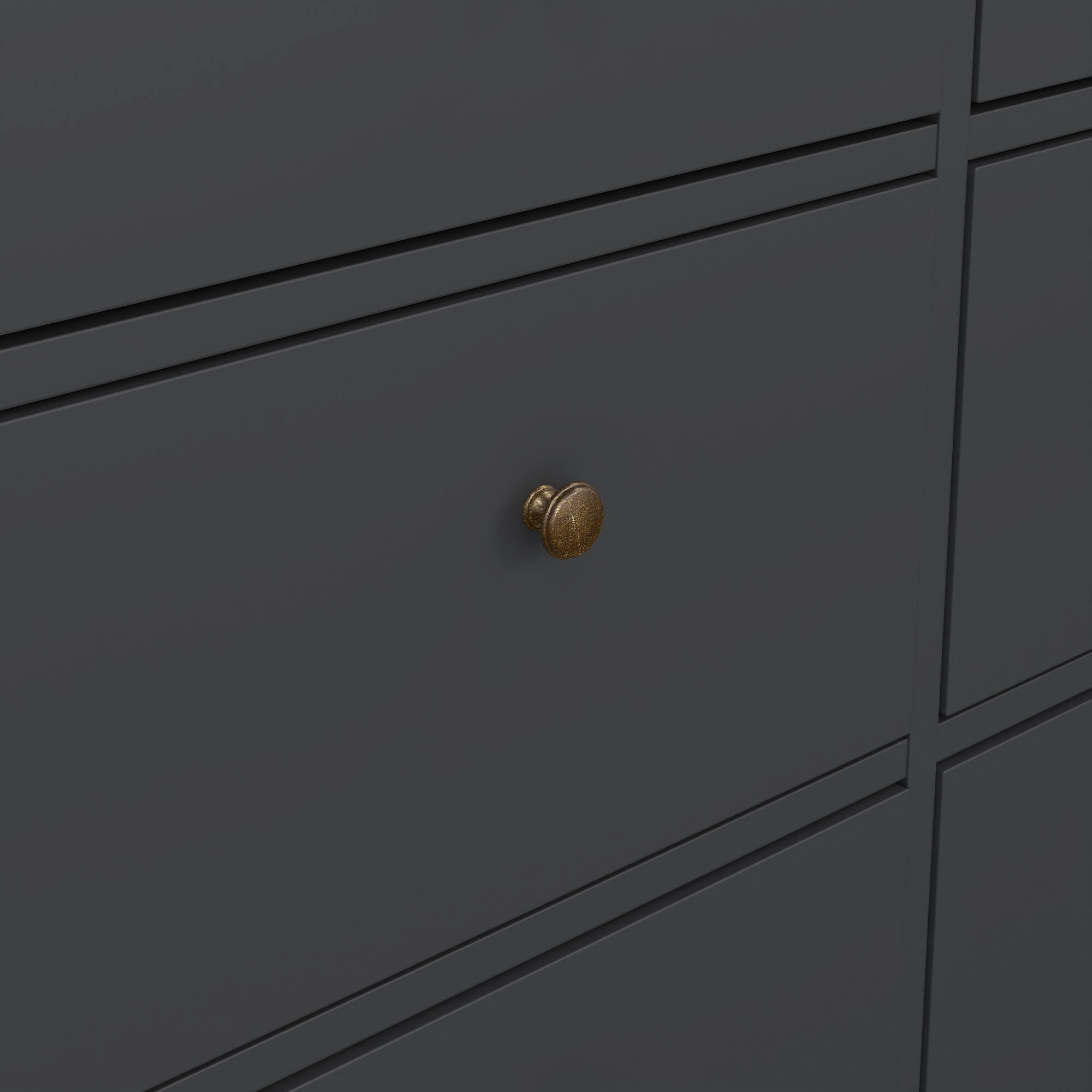 Cassettiera Asiagela, Settimino multiuso, Comò camera da letto, Mobile con cassetti, 183x49 h87 cm, Grigio