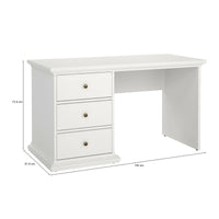 Scrivania Agia, Scrittoio multiuso, Tavolo per ufficio porta PC, Piano di lavoro, 130x62 h74 cm, Bianco