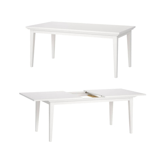 Tavolo allungabile Arvier, Consolle con allunghe, Tavolo da pranzo multiuso, Ripiano estensibile da cucina, 180x95 h76 cm, Bianco