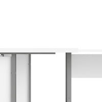 Scrivania Heling, Scrittoio multiuso, Tavolo per ufficio porta PC, Piano di lavoro, 200x200 h75 cm, Bianco e Grigio