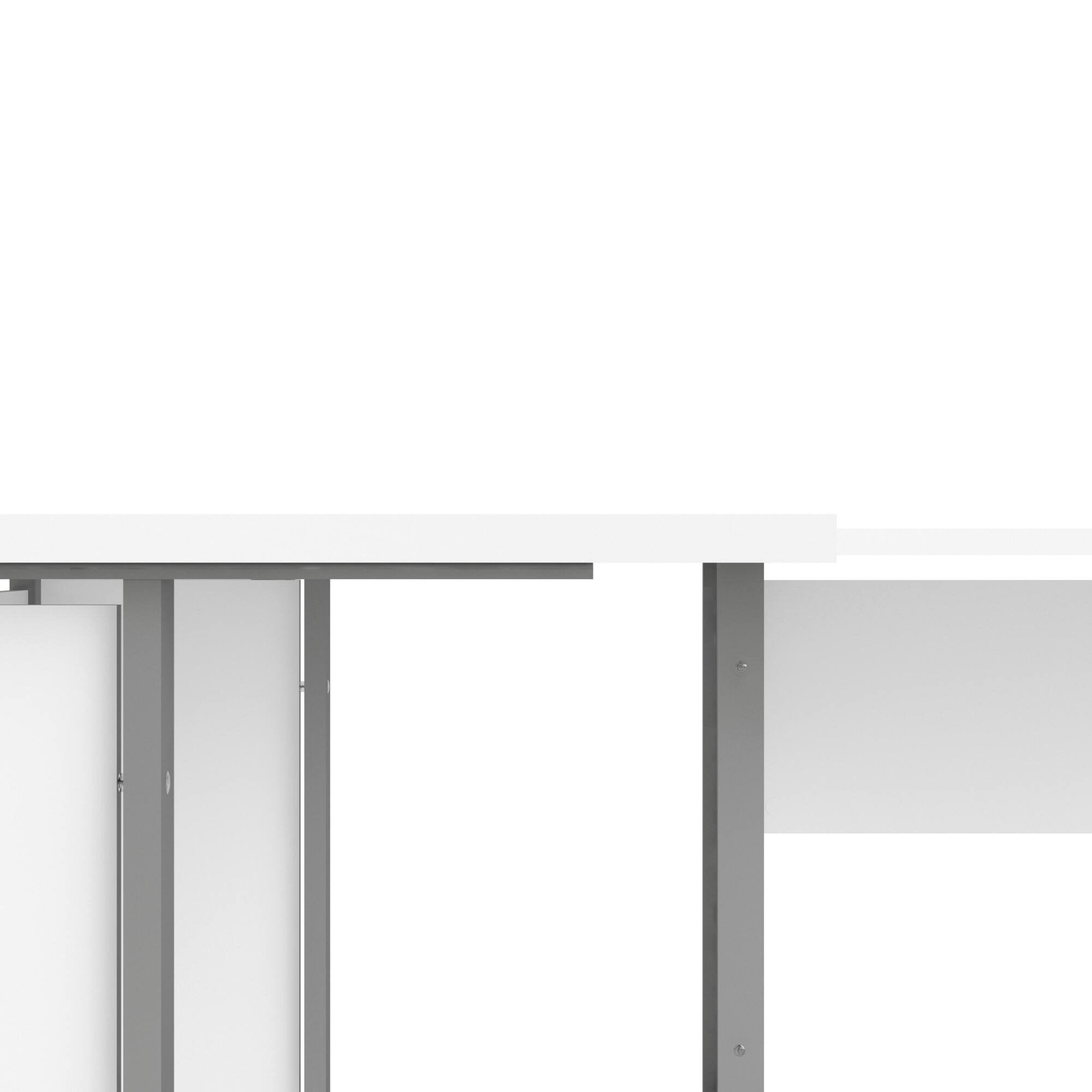 Scrivania Heling, Scrittoio multiuso, Tavolo per ufficio porta PC, Piano di lavoro, 200x200 h75 cm, Bianco e Grigio