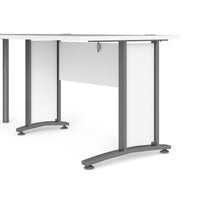 Scrivania Heling, Scrittoio multiuso, Tavolo per ufficio porta PC, Piano di lavoro, 200x200 h75 cm, Bianco e Grigio