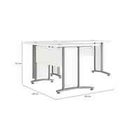 Scrivania Heling, Scrittoio multiuso, Tavolo per ufficio porta PC, Piano di lavoro, 200x200 h75 cm, Bianco e Grigio