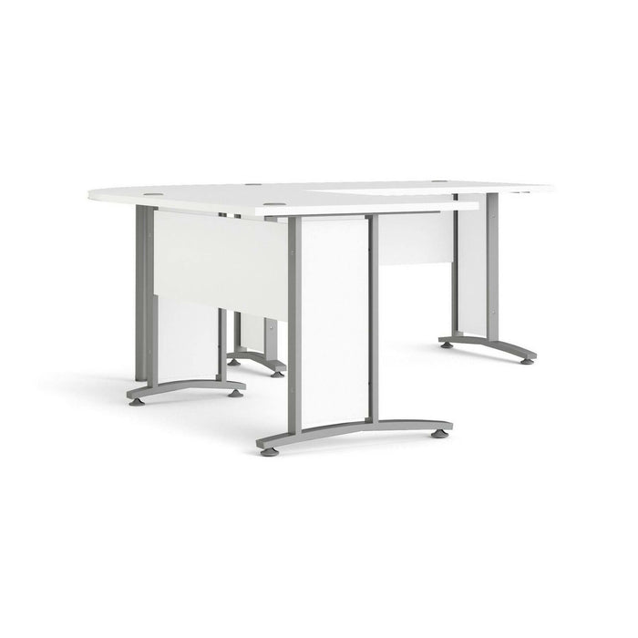 Scrivania Heling, Scrittoio multiuso, Tavolo per ufficio porta PC, Piano di lavoro, 200x200 h75 cm, Bianco e Grigio