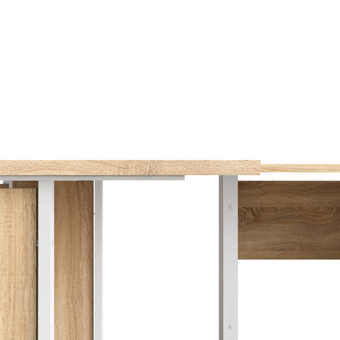 Scrivania Megh, Scrittoio multiuso, Tavolo per ufficio porta PC, Piano di lavoro, 230x200 h75 cm, Quercia e Bianco