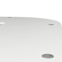 Scrivania Agerato, Scrittoio multiuso, Tavolo per ufficio porta PC, Piano di lavoro, 230x200 h75 cm, Bianco e Grigio