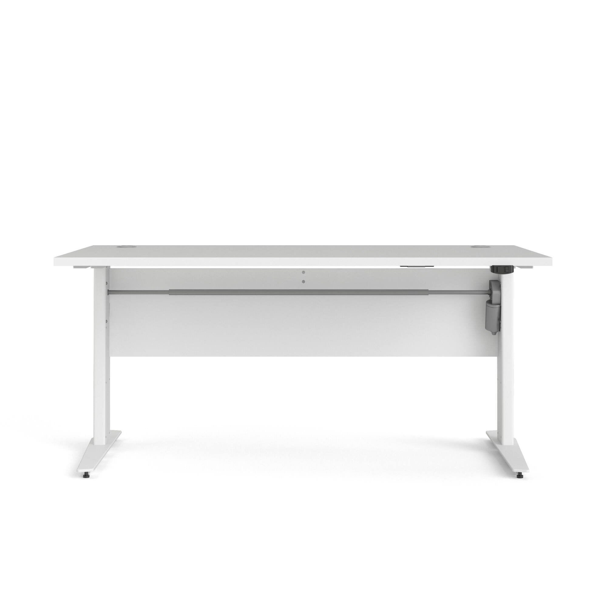 Scrivania Gonu, Scrittoio multiuso, Tavolo per ufficio porta PC, Piano di lavoro, 150x80 h119 cm, Bianco